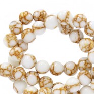 Jade Naturstein Perlen rund 6mm White-gold